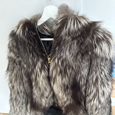 Echtfell Silberfuchs Bomberjacke