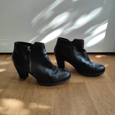 Black Leather Ankle Boots