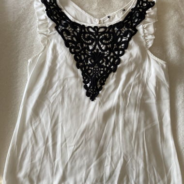 New white and black blouse