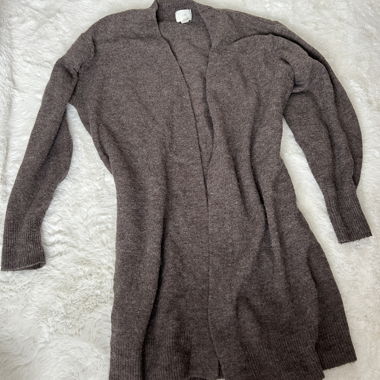 Brauner Cardigan lang
