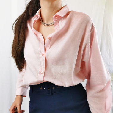 Pink pastel mousse cotton vintage 90s blouse