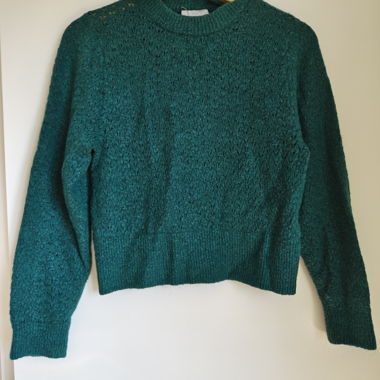 Green H&M mohair sweater, size S