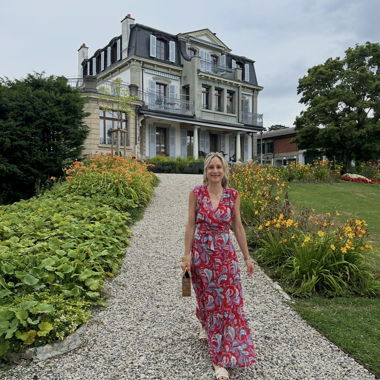 Long dress with red print
