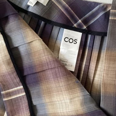 COS Pleated Skirt Checks