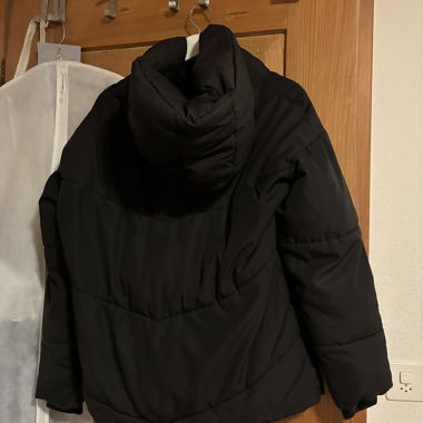 black long puffer jacket