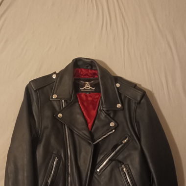 Giacca biker in pelle ASHY London nera 32