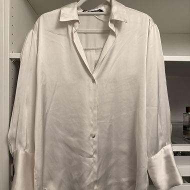 Cream Silk Blouse Zara