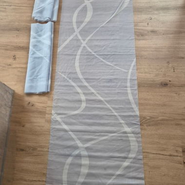 Gardinen-4er-Set grau mit Muster
