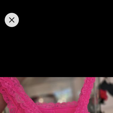 Pinkes Crop Top mit Spitze, Gr. S