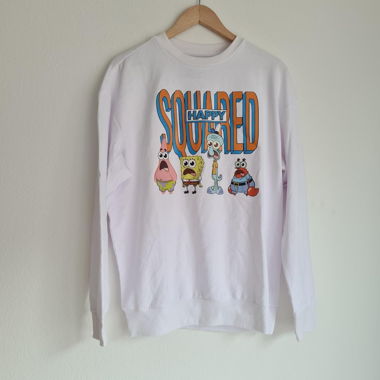 SinSay Sweater White Spongebob Print