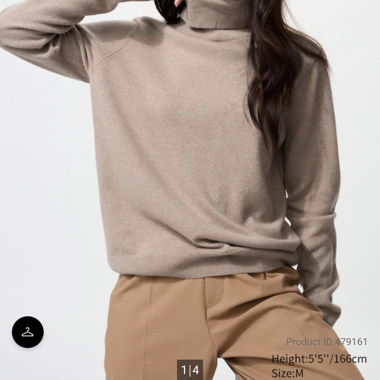 100% Cashmere Turtleneck Jumper Uniqlo 