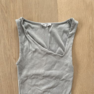 Zara grey asymmetrical top