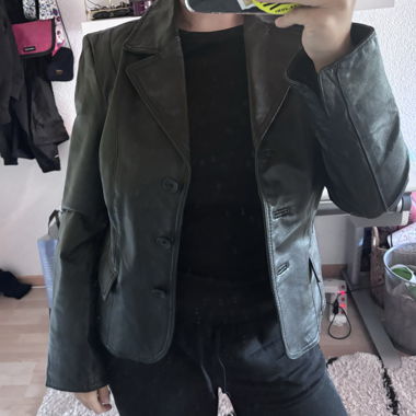 Black leather jacket