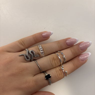 10er Set silberne Ring 