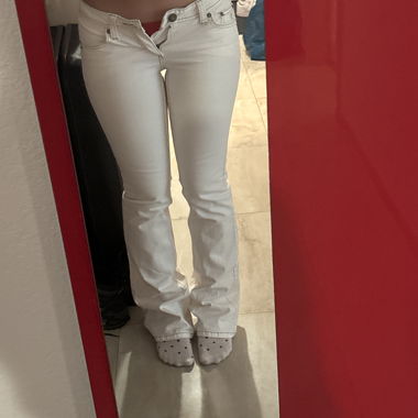 Jeans slim a vita bassa bianchi
