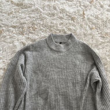 grey cardigan