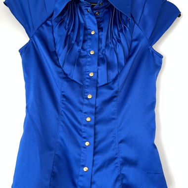 Satin Blue Blouse – Elegant & Eye-Catching