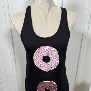 T-shirt noir avec dessin donut