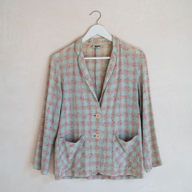 Veste de blazer à carreaux vintage des années 1980