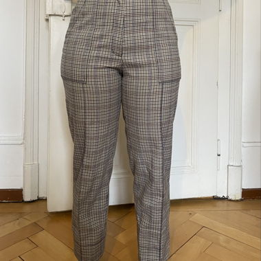 Pantalon en tissu à carreaux
