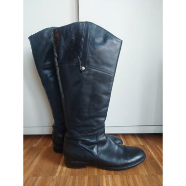Leder Stiefel Schwarz 