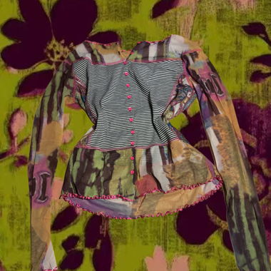 Top à manches longues en mesh patchwork