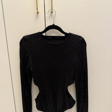 Glitzer Body mit Cut Out