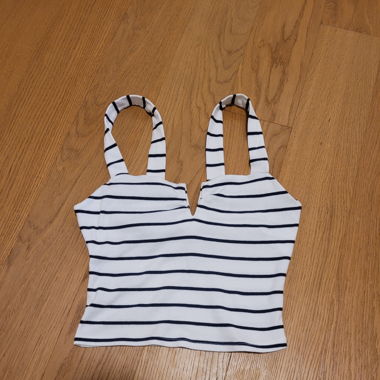 Croptop blau weiss