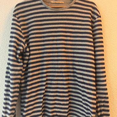 Maglione rigato blu-grigio