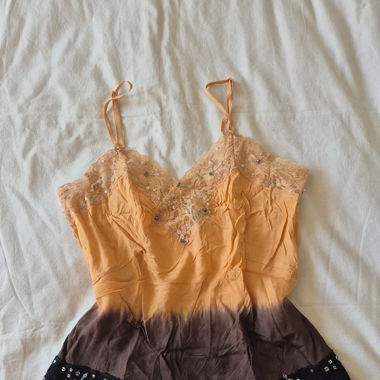 Haut vintage sequin perle top stutio 