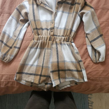 Checked one-piece