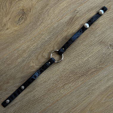 Schwarze Silber-Chokerkette