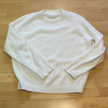 Maglione in maglia bianco con lino