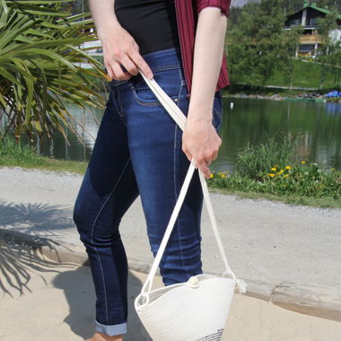 Sac à bandoulière en coton avec fermeture à bouton