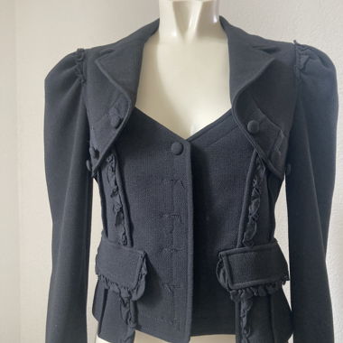 Schwarzer taillierter Damen-Blazer