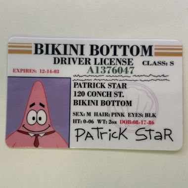 Patente di guida di Patrick Star (SpongeBob)