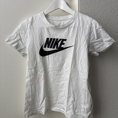 White Nike T-Shirt with Black Logo