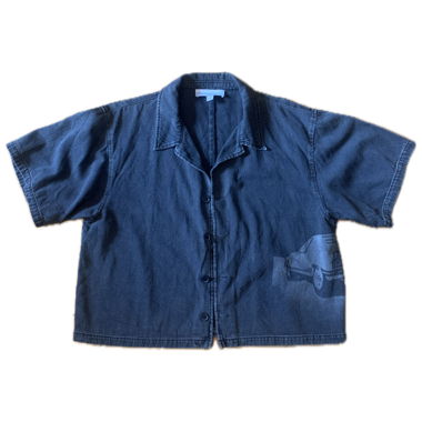 Overshirt Jeans mit Print