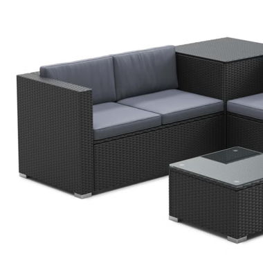 Rattan Lounge Black/Anthracite