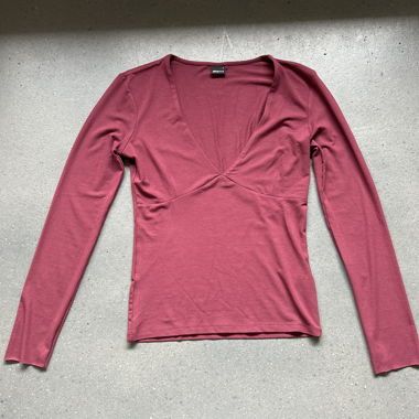 Maglietta a maniche lunghe bordeaux Gina Tricot