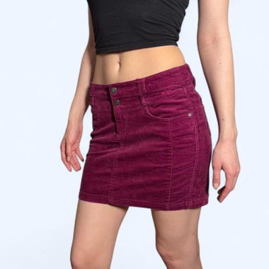 Gonna Vintage Y2K in velluto a coste bordeaux