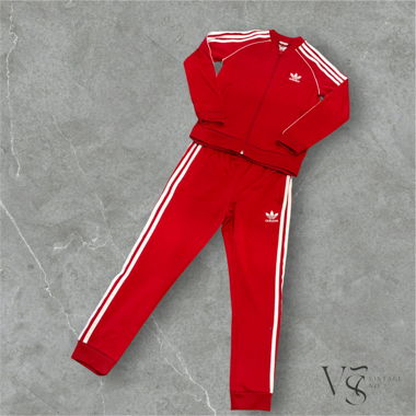Adidas Kinder Trainings Anzug Rot Gr. 140 