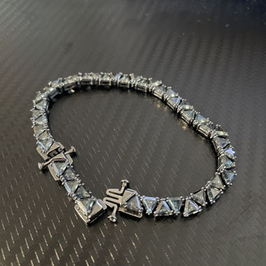 Bracelet Matrix Triangle, noir et ruthénium