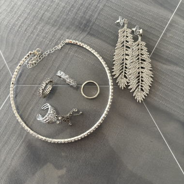Schmuckset in Silberoptik