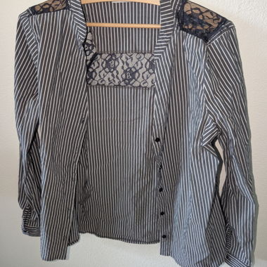 Costes Striped Blouse with Lace