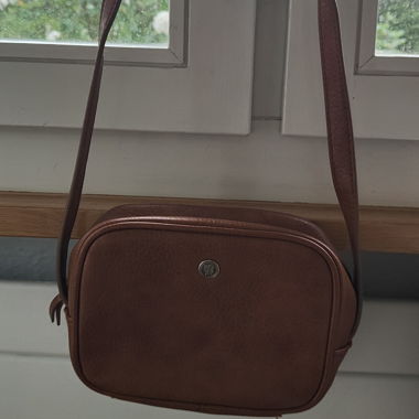 Sac à bandoulière en simili cuir brun