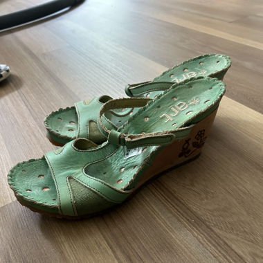Green Art Mules Wedges