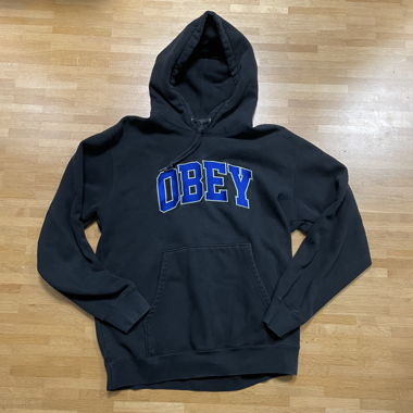 OBEY BLACK HOODIE WITH FRONT STITCH