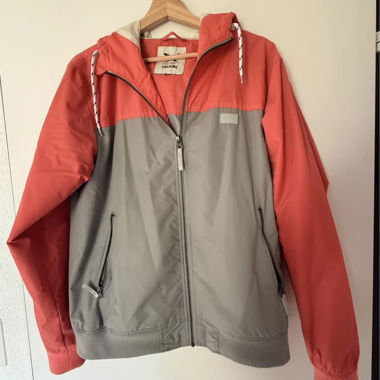 Hooded Jacke rot/grau iredaily