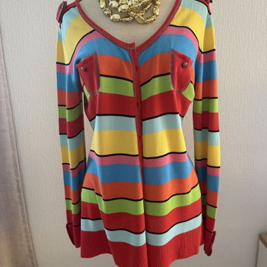 Cardigan YUKA leggero e fluido a righe colorate